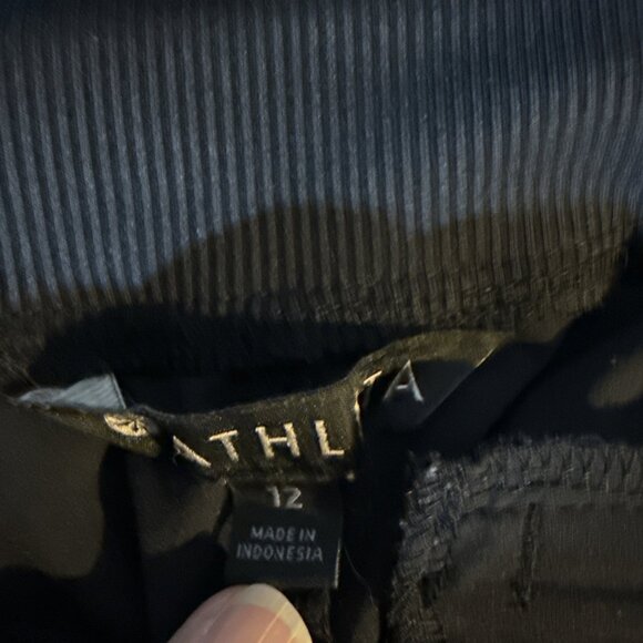 Athleta High Rise Track Pants Black womens Sz 12 Athletic Pockets - Picture 8 of 9